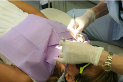 dental patient undergoing root canal therapy
